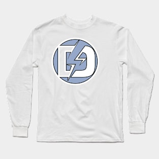 D Letter Logo Sticker Design With Lighting Thunder Bolt. Electric Bolt Letter logo sticker design vector. Long Sleeve T-Shirt